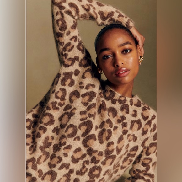 Sézane Gina Jumper Leopard Print Sweater - Picture 2 of 8